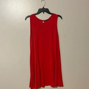 Red scoop neck flowy dress